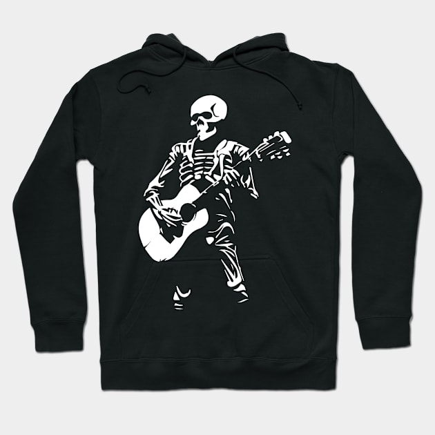 skeleton plays the guitar Hoodie by lkn